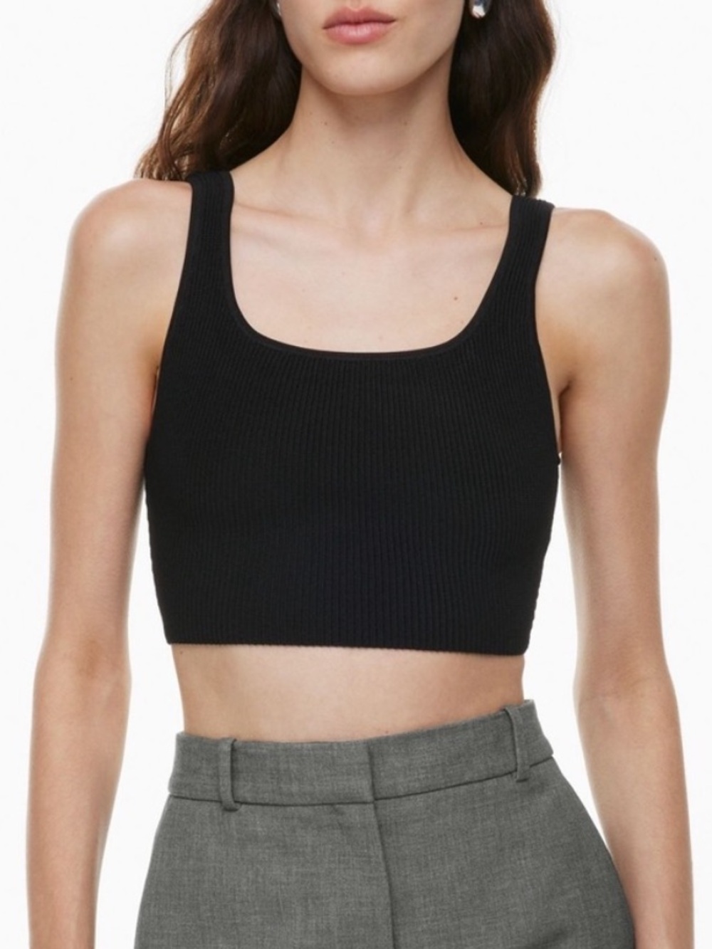 Aritzia Babaton Sculpt Knit Tank Minimalist Y2K Black Women’s XS